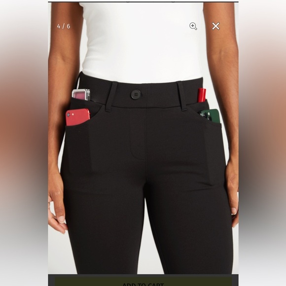 Betabrand Women's Black Pants size Medium Petite comfy stretch professional - Picture 5 of 9